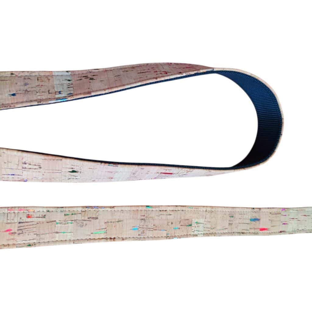 Laisse 3 positions en cuir de liège Arc en Ciel