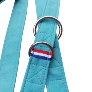 Laisse 3 positions en cuir de liège Bleu