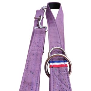 Laisse 3 positions en cuir de liège Violet